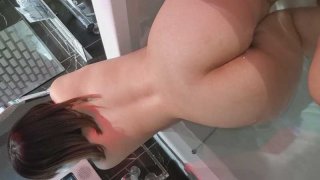 Uncensored Bakery signboard girl JD Staying at a trouble consultation Bukkake Creampie on a beautiful big butt